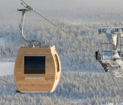 Sauna v kabince lanovky (Ylläs ski resort)